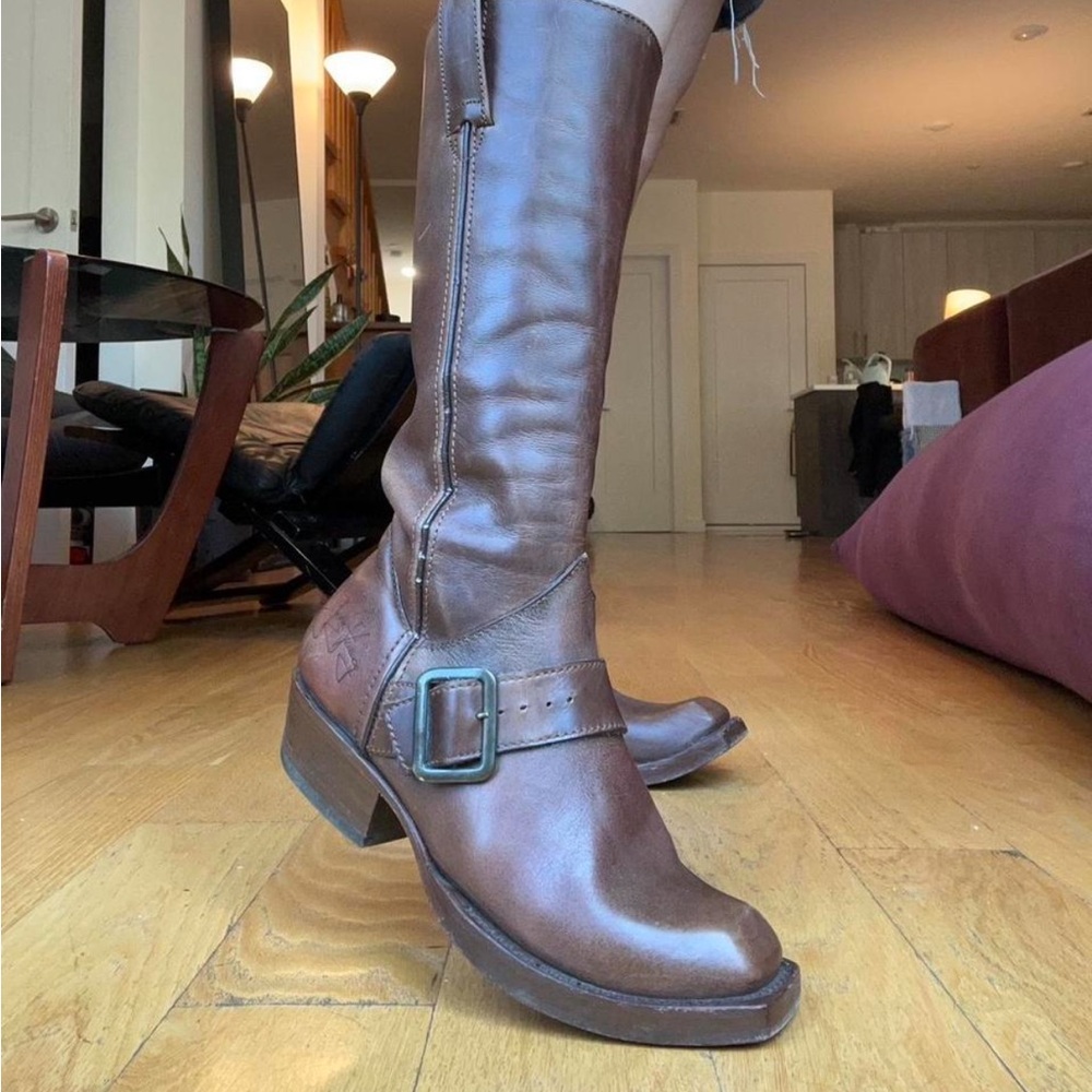 John Fluevog brown leather boots